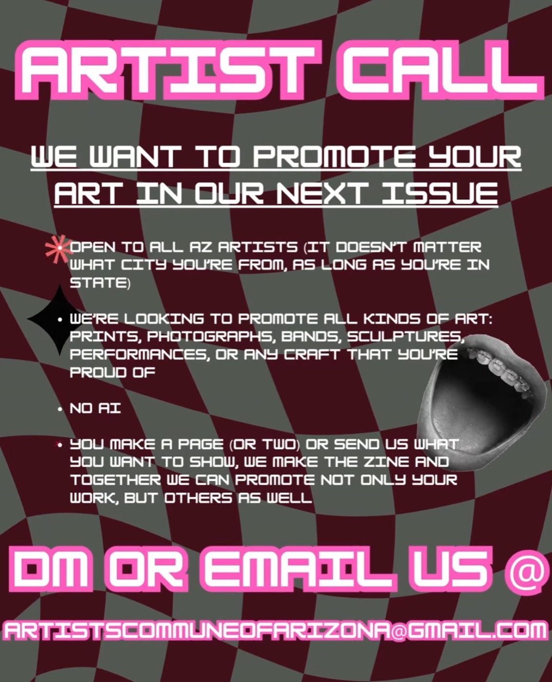 Artists Commune of Arizona call inviting Arizona artists to submit work for its next zine issue.